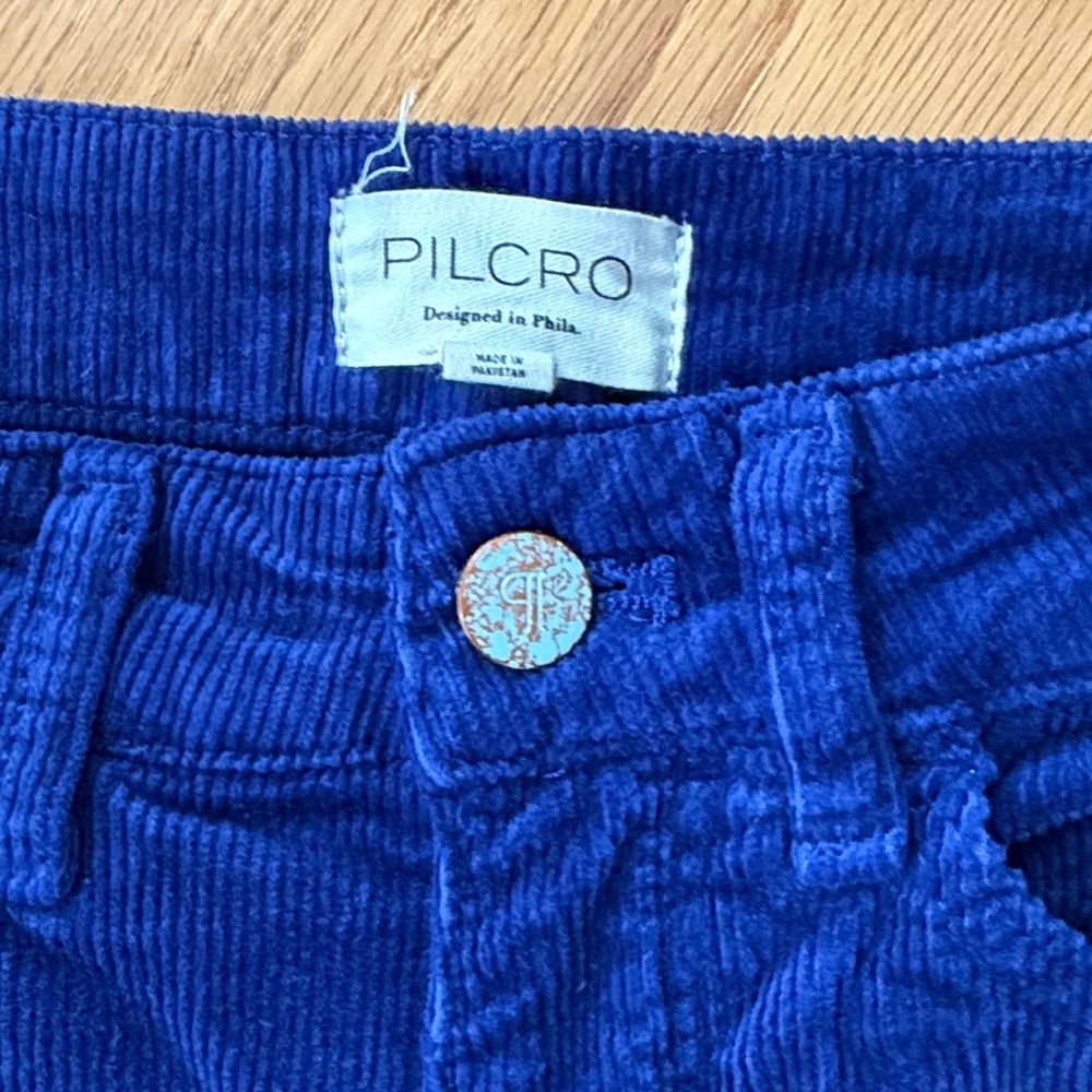 Pilcro Anthropologie royal blue corduroy pants size 26 - Picture 4 of 13
